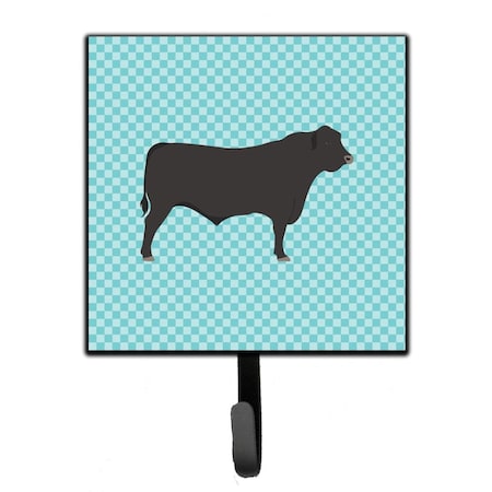 Carolines Treasures Black Angus Cow Blue Check Leash or Key Holder BB8002SH4